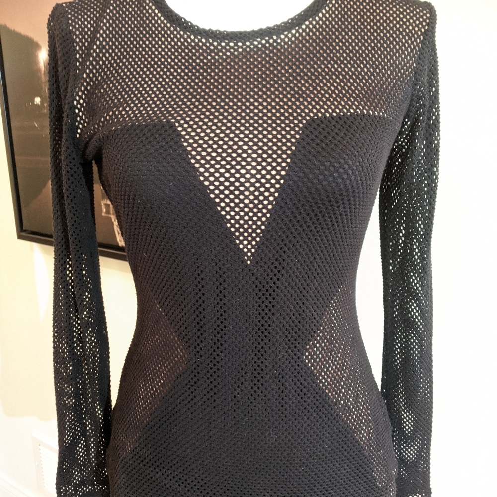 BCBGMAXAZRIA black/tan X top. Sz S - Picture 5 of 11